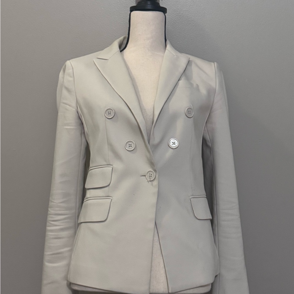 Express Women's Double-Breasted Cream Blazer